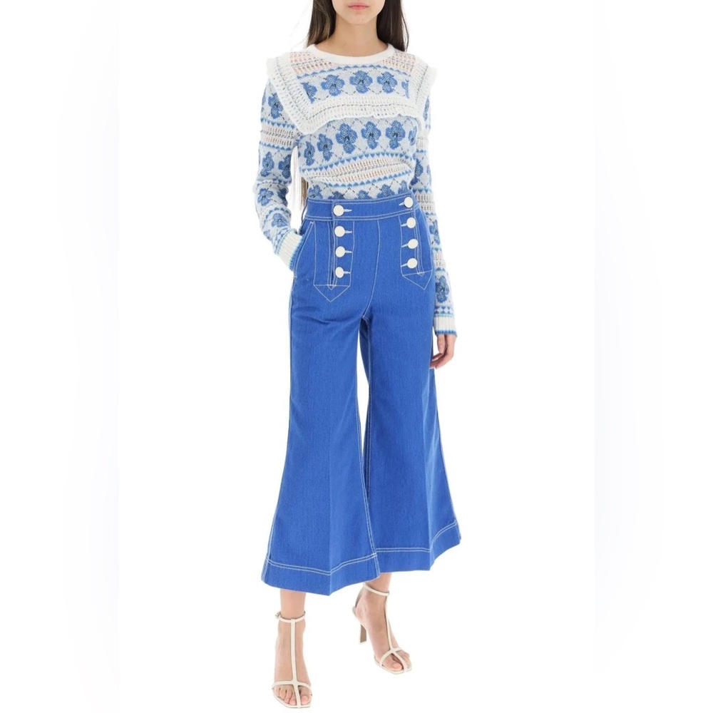 ZIMMERMANN Embroidered high-rise kick-flare jeans size 25 NWOT